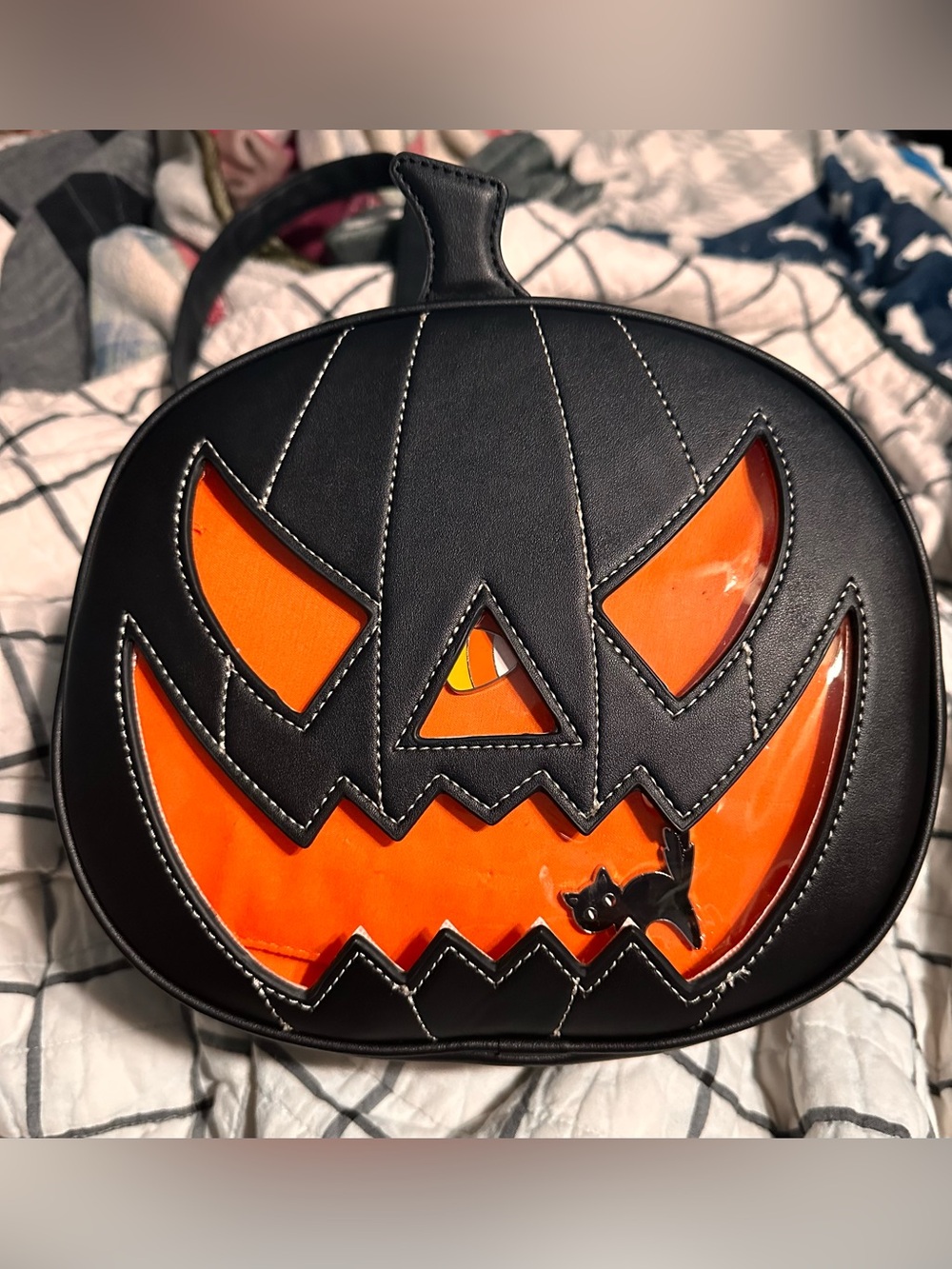 Hot Topic Black and Orange Pumpkin backpack